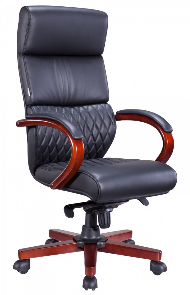 Кресло Everprof President Wood Экокожа Черный