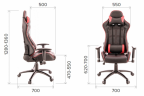 Кресло Everprof Lotus S10 Экокожа Черный/Красный